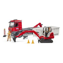 Bruder Mercedes Benz Arocs kontejner s minibagrem