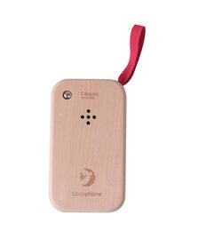 Teddies Telefon Mobil dřevo 11cm na baterie se zvukem v krabičce 8x12x4cm 10m+