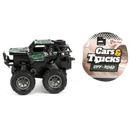 Auto monster truck mini plast 9x7cm odpružené na zpětné natažení 3 barvy 12ks v boxu