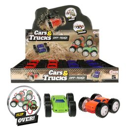 Auto OFF-ROAD otáčecí plast 10x9cm na setrvačník 2 barvy 12ks v boxe