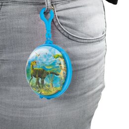 Peněženka na klíče dinosaurus kov/plast 8cm 2 barvy 12ks v boxu