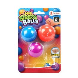 Míček mini antistresový sliz 3ks mačkací silikon 4cm na kartě