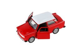 Auto Welly Trabant 601 Klasic kov/plast 11cm 1:34-39 na volný chod 4 barvy v krabičce 15x7x7cm