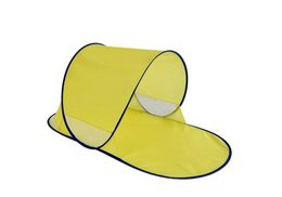 Stan plážový s UV filtrem 140x70x62cm samorozkládací polyester/kov ovál žlutý v látkové tašce
