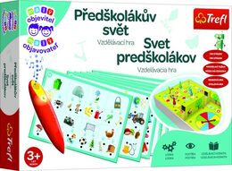 Malý objevitel Předškolákův svět + kouzelná tužka edukační společenská hra v krabici 33x23x6cm