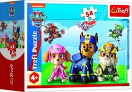 Minipuzzle 54 dílků Paw Patrol/Tlapková Patrola 4 druhy v krabičce 9x6x3cm 40ks v boxu