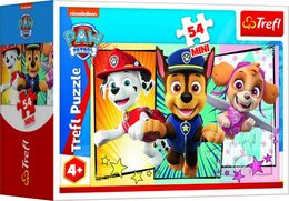 Minipuzzle 54 dílků Paw Patrol/Tlapková Patrola 4 druhy v krabičce 9x6x3cm 40ks v boxu