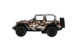 Teddies Kinsmart auto Jeep Wrangler Camo 12,5cm kov na zpětné natažení