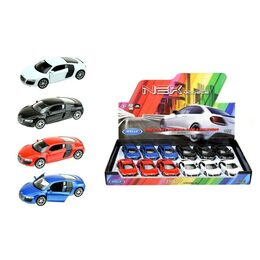Auto Welly Audi R8 kov/plast 12cm 4 barvy na zpětné natažení 12ks v boxu