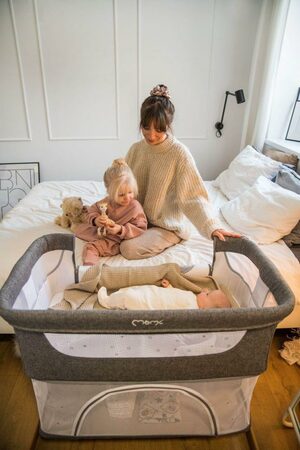 Postýlka MoMi SMART BED 4v1 šedá