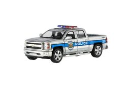 Teddies Kinsmart auto Chevrolet Silverado policie hasiči 12,5cm kov na zpětné na