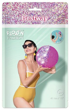 Míč plážový nafukovací glitter Glitter Fusion průměr 41cm 2 barvy v sáčku 2+