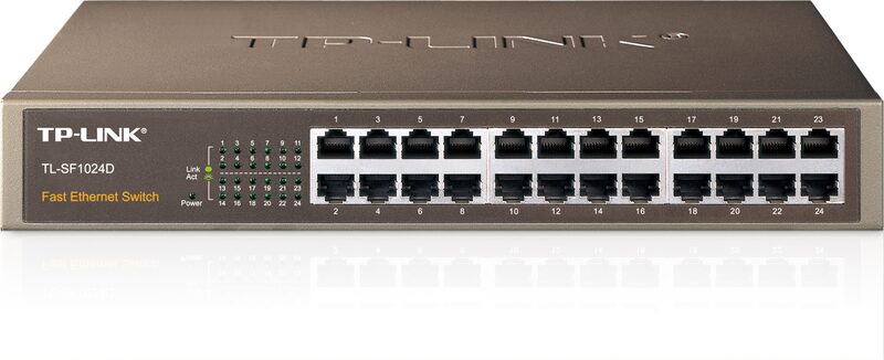 Switch TP-Link TL-SF1024D switch 24x Lan, 13" rack, kov