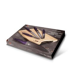 BERLINGERHAUS Sada nožů s nepřilnavým povrchem + prkénko 6 ks Purple Eclipse Collection BH-2832