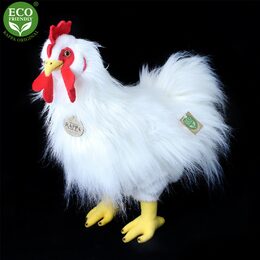 Rappa Plyšový kohout bílý stojící 33 cm ECO-FRIENDLY