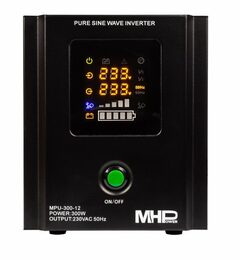Napěťový měnič MHPower MPU-300-12 záložní zdroj, 12V/230V, 300W, funkce UPS, čistý sinus