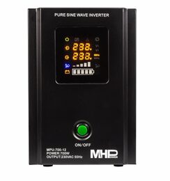 Napěťový měnič MHPower MPU-700-12 záložní zdroj, 12V/230V, 700W, funkce UPS, čistý sinus