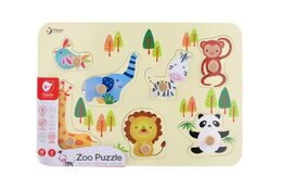 Teddies vkládačka/puzzle deskové obrysové zoo dřevo 30x21cm ve fólii