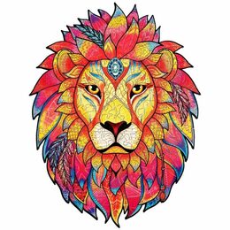 Puzzle dřevěné, barevné - Tajemný lev