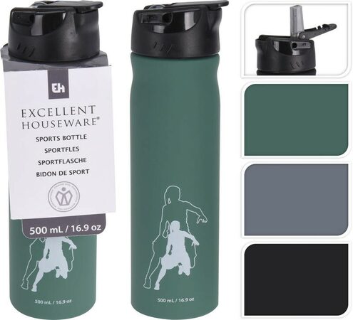 EXCELLENT Lahev na vodu sportovní nerez 0,5 l zelená KO-170456550zele