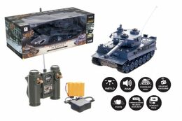 Tank RC plast 33cm TIGER I na baterie+dobíjecí pack 40MHz se zvukem a světlem v krabici 40x15x19cm