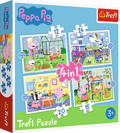 Puzzle Trefl Vzpomínky na prázdniny 12 + 15 + 20 + 24 dílků v krabici 28x28x6cm