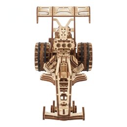 Ugears 3D dřevěné mechanické puzzle Závodní auto (dragster)