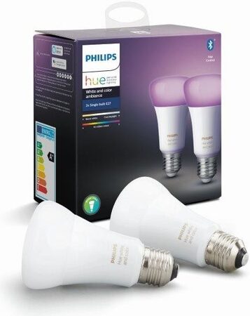 Chytrá žárovka Philips Hue Bluetooth 9W, E27, White and Color Ambiance (2ks)