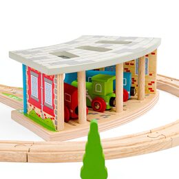 Bigjigs Rail Trojité depo s vraty - poškozený obal