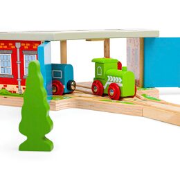 Bigjigs Rail Trojité depo s vraty - poškozený obal