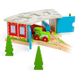 Bigjigs Rail Trojité depo s vraty - poškozený obal