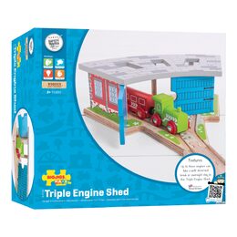 Bigjigs Rail Trojité depo s vraty - poškozený obal