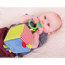 Bigjigs Baby Textilní aktivní kostka