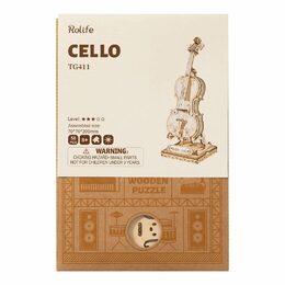 RoboTime dřevěné 3D puzzle Violoncello