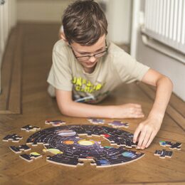 Bigjigs Toys Kulaté podlahové puzzle sluneční soustava 50 dílků