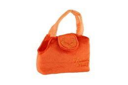 Pes/Pejsek v kabelce/tašce oranžové plyš 19x17cm v sáčku