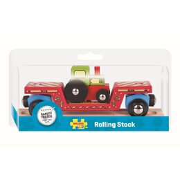 Bigjigs Rail Vagon s traktorem + 2 koleje