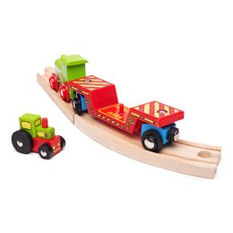 Bigjigs Rail Vagon s traktorem + 2 koleje