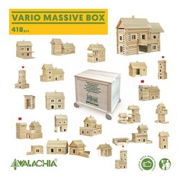 Walachia Dřevěná stavebnice Vario Massive Box 418 dílů