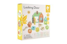 Skládanka/vkládačka Dveřní zámky dřevo 11ks v krabičce 20x20x5cm 18m+