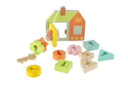 Skládanka/vkládačka Dveřní zámky dřevo 11ks v krabičce 20x20x5cm 18m+