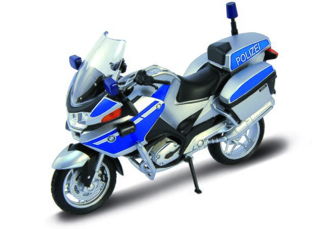 Welly Motocykl BMW R1200RT Police 1:18 modrý