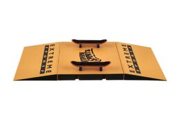 Skateboard prstový šroubovací 2ks plast 10cm s rampou s doplňky v krabičce 30x24x6cm