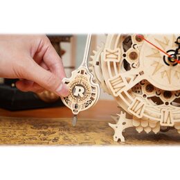 RoboTime 3D dřevěné mechanické puzzle Soví hodiny - poškozený obal