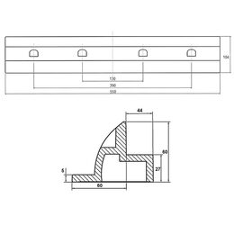 Držák MHPower plastové LONG 55 cm pro uchycení solárních panelů - bílé (2ks sada)