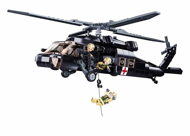 Sluban Model Bricks M38-B1012 Zdravotnický vrtulník UH-60 Black Hawk