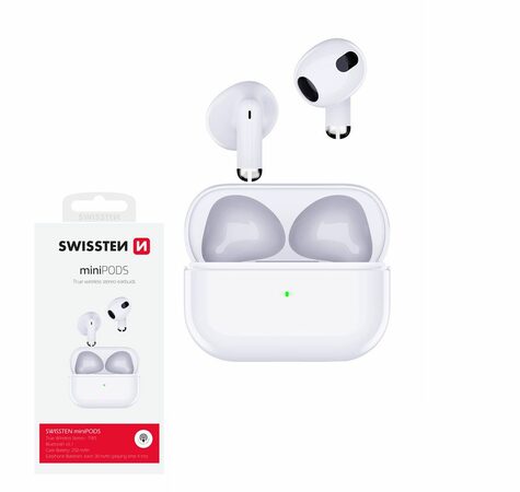 SWISSTEN miniPODS bluetooth TWS sluchátka bílá