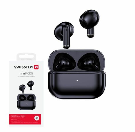 SWISSTEN miniPODS bluetooth TWS sluchátka černá