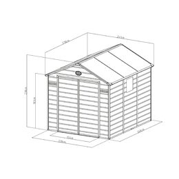 Zahradní domek G21 Boston 670 - 241 x 278 cm, plastový, šedý