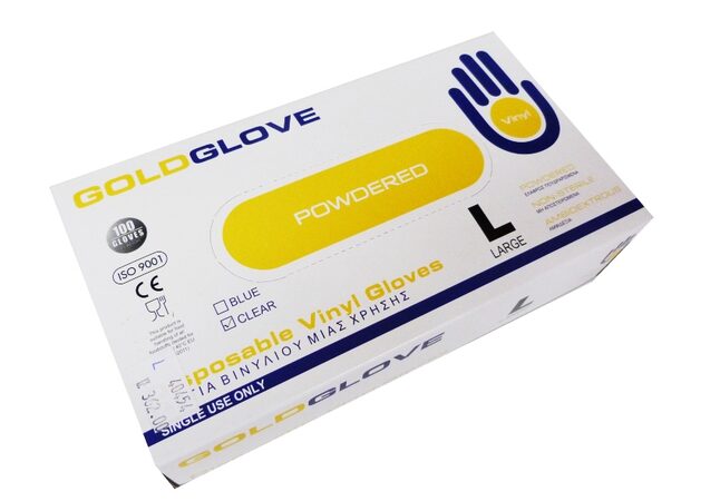 GoldGlove rukavice modré VINYL L 100 ks/kra